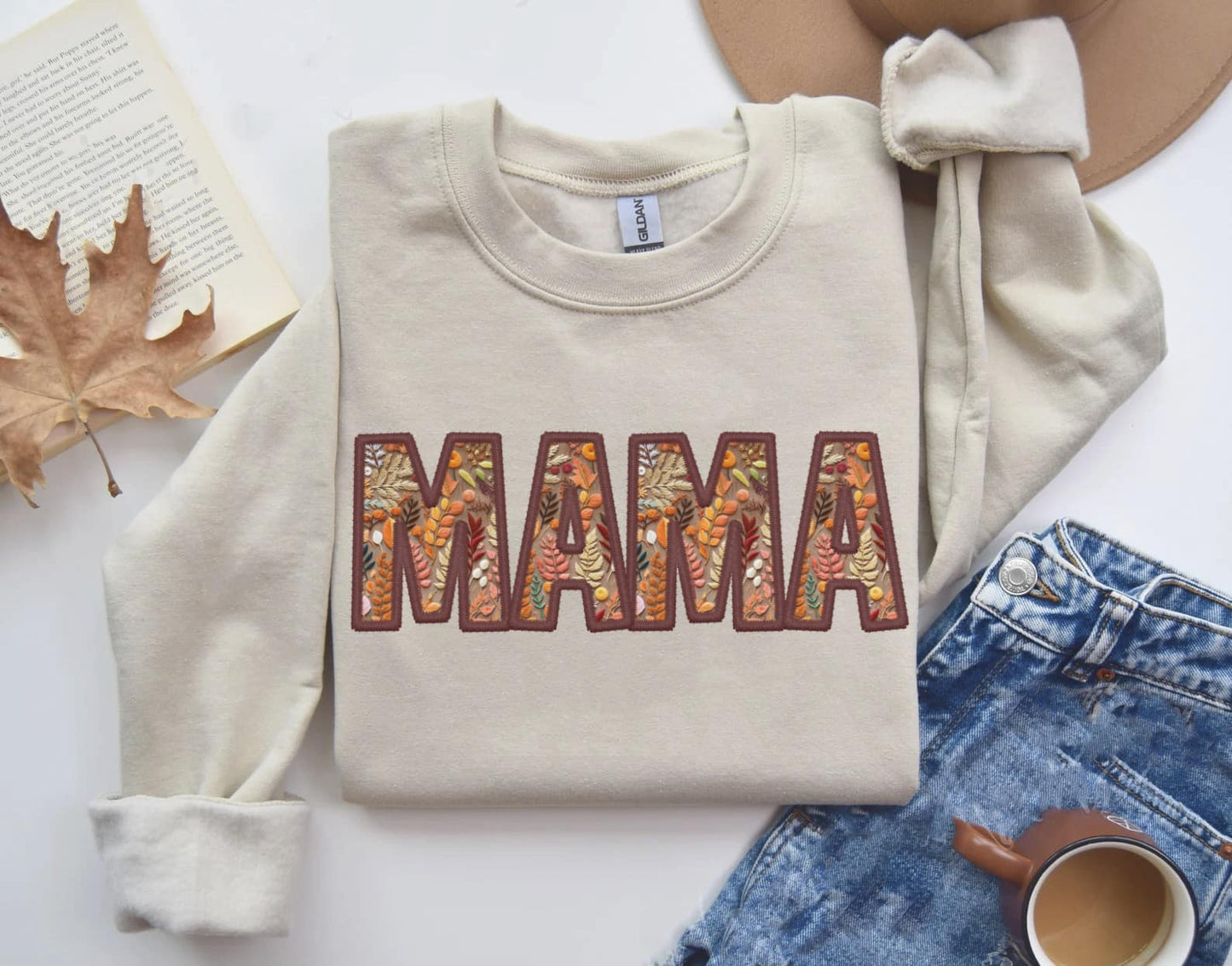 Fall Mama Faux Embroidery
